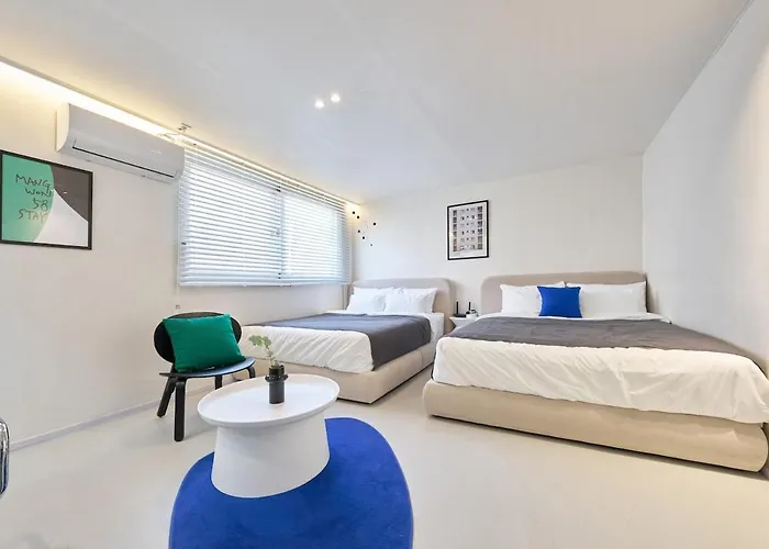Appartement #mangwon Market#han River Park#mangnidan-gil#10 Minutes To Hongdae#4 Queen Beds *