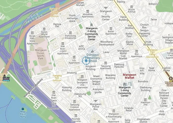 Appartement #mangwon Market#han River Park#mangnidan-gil#10 Minutes To Hongdae#4 Queen Beds